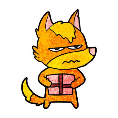 Tilki çizgi film karakteri ile hediye