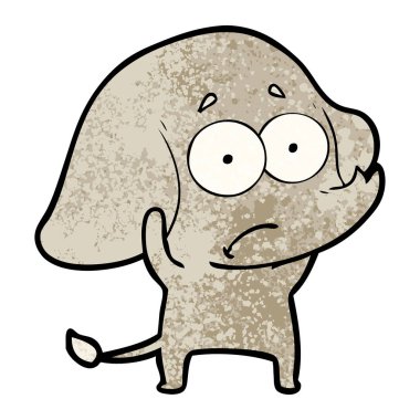 vektör çizim karikatür emin fil