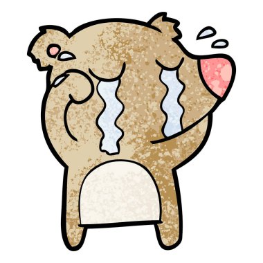 vektör çizim ayı ağlıyor çizgi film