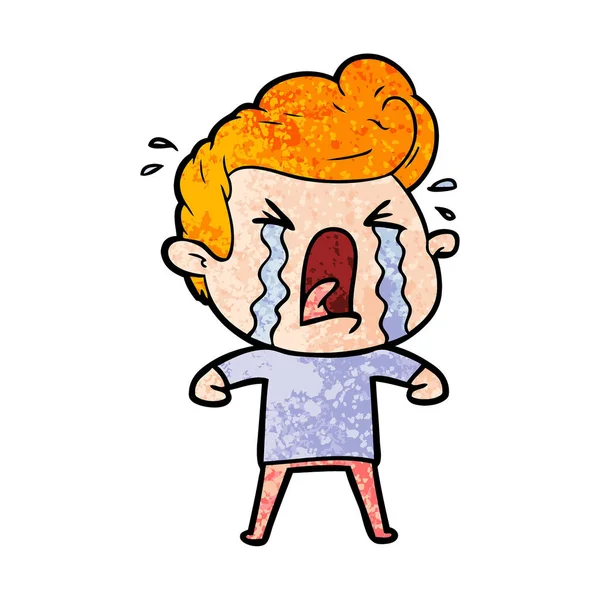 Vector Illustration Cartoon Crying Man — Stock Vector