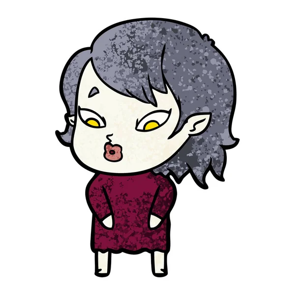 Schattige Cartoon Vampier Meisje — Stockvector