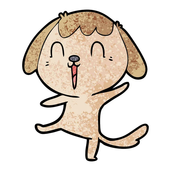 Vector Illustration Happy Cartoon Dog — Stock Vector