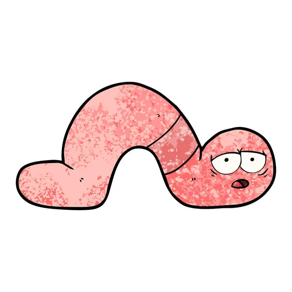 卡通疲劳蠕虫的矢量图解 — 图库矢量图片