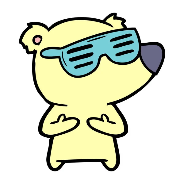 Cartoon Bear Wearing Sunglasses — Stock Vector