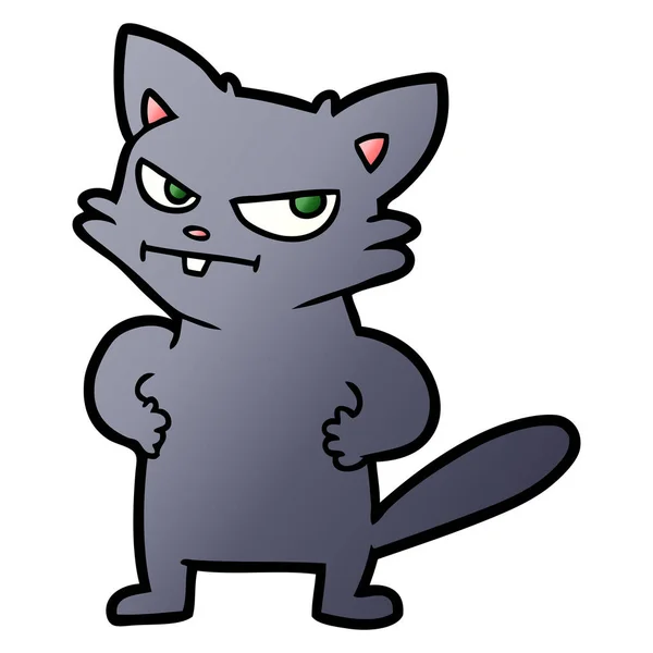 Vector Illustration Cartoon Annoyed Cat — Stock Vector