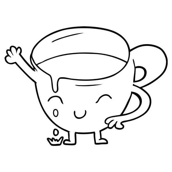 Illustration Vectorielle Tasse Thé Dessin Animé — Image vectorielle