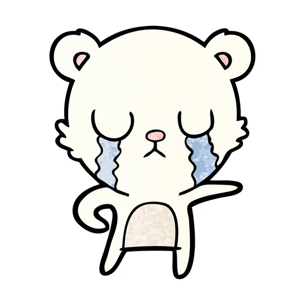 Triste Petit Ours Polaire Dessin Animé — Image vectorielle