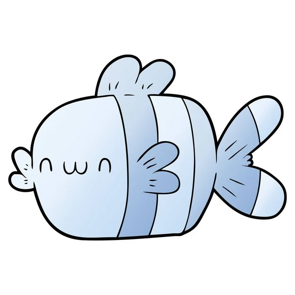 Vector Illustration Cute Cartoon Fish — Stock Vector