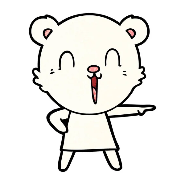 Feliz Oso Polar Dibujos Animados — Vector de stock