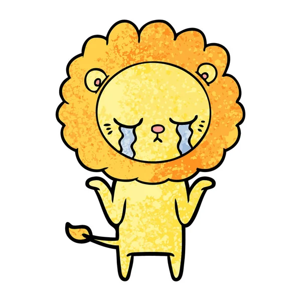 Illustration Vectorielle Lion Dessin Animé Pleurs — Image vectorielle