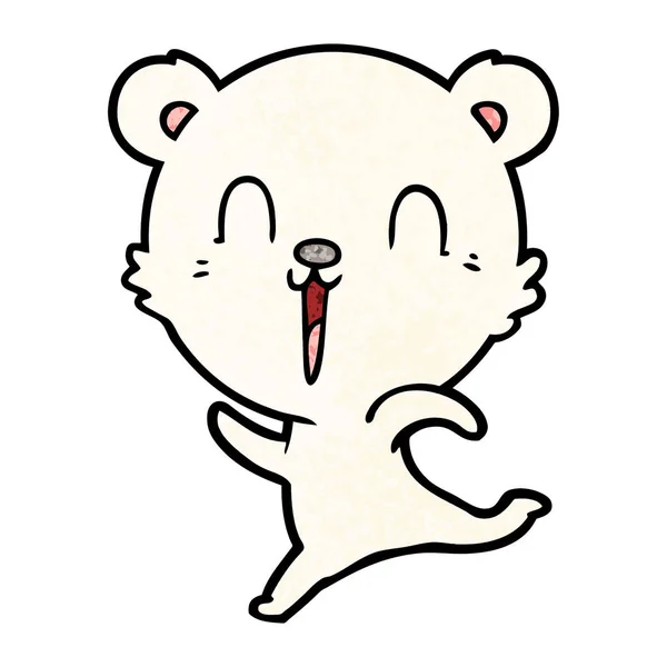 Šťastný Karikatura Lední Medvěd — Stockový vektor