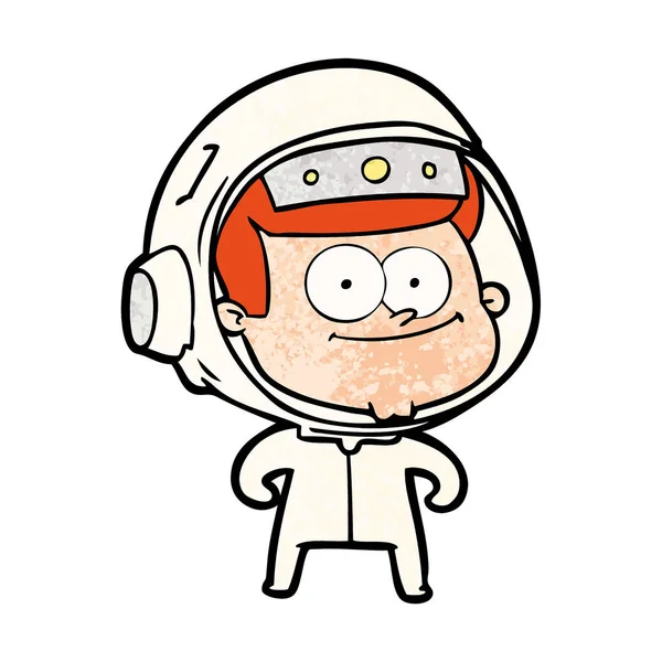 Ilustración Vectorial Dibujos Animados Astronauta Feliz — Archivo Imágenes Vectoriales