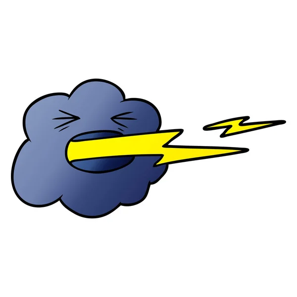 Vector Ilustración Dibujos Animados Nube Trueno — Vector de stock