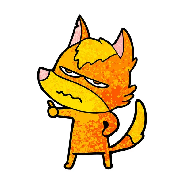 Angry Fox Cartoon Character — Stock Vector