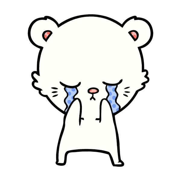 Triste Petit Ours Polaire Dessin Animé — Image vectorielle