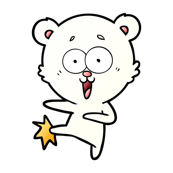 Ursul Polar Fericit Desene Animate — Vector de stoc