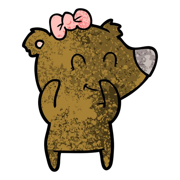 Vectorillustratie Van Vrouwelijke Bear Cartoon — Stockvector