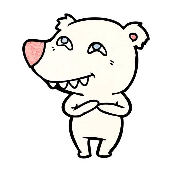 Vector Illustration Polar Bear Cartoon — 스톡 벡터