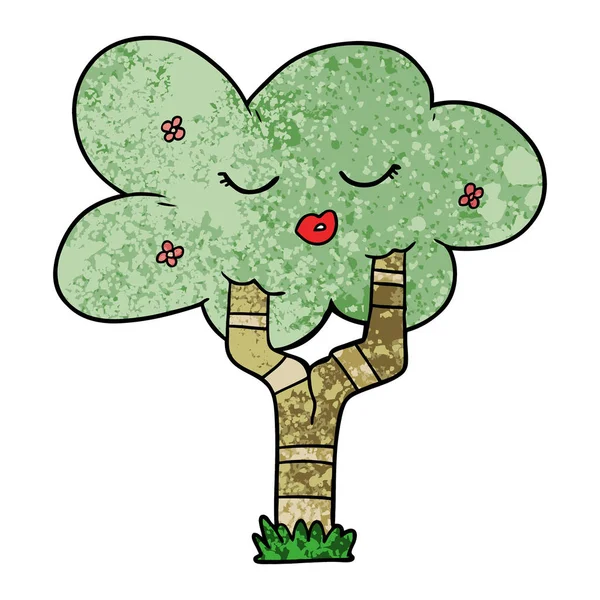Δέντρο Κινουμένων Σχεδίων Πρόσωπο — Διανυσματικό Αρχείο