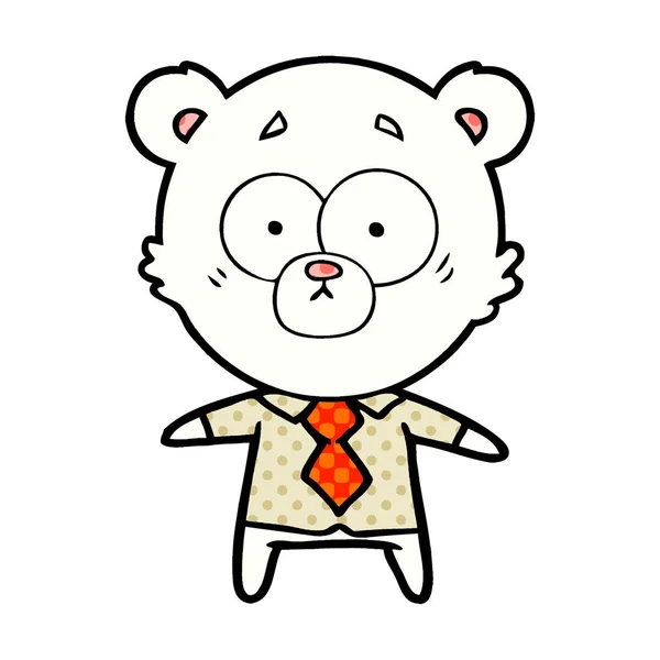 Polar Bear Shirt Tie Cartoon — Stock Vector