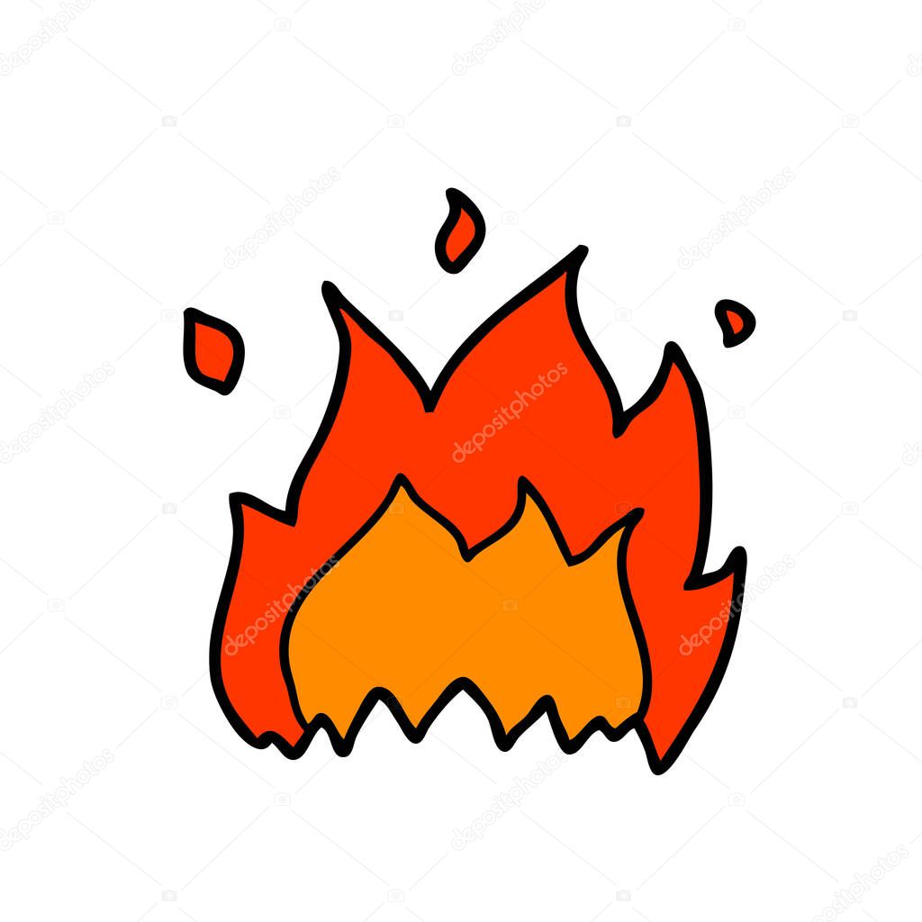 vector illustration of cartoon fire