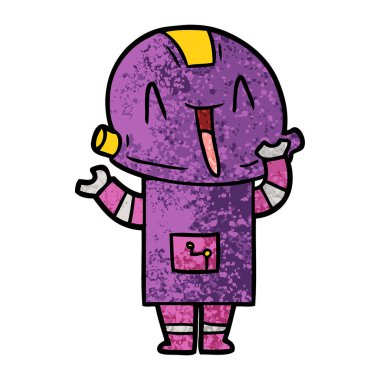 Çizgi film robotunun vektör çizimi 