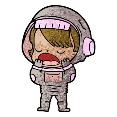  astronot konuşuyor karikatür vektör çizim