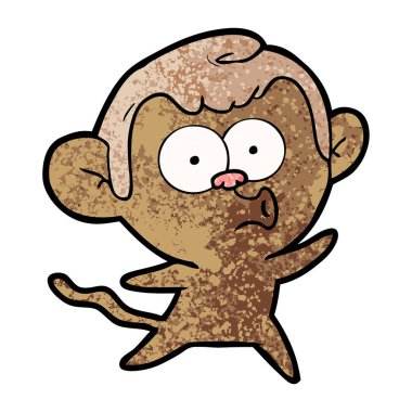 vektör çizim karikatür sürpriz maymun