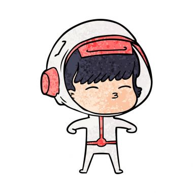 vektör çizim karikatür meraklı astronot