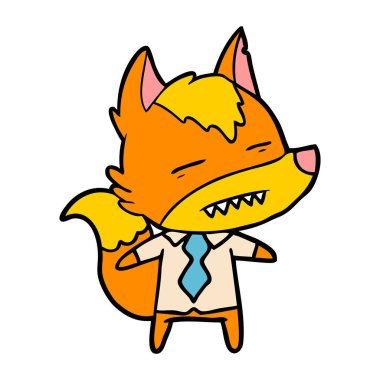 ofis işçi tilki çizgi film karakteri