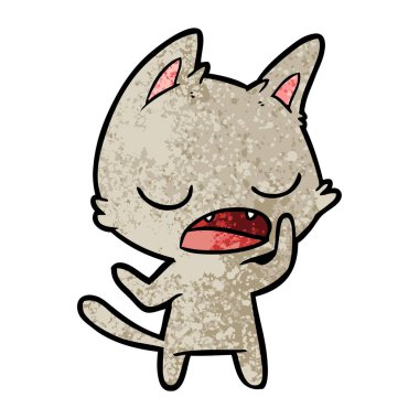 kedi karikatür konuşma vektör çizim