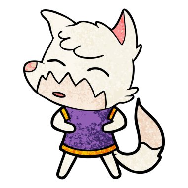 Tilki çizgi film karakteri vektör çizim