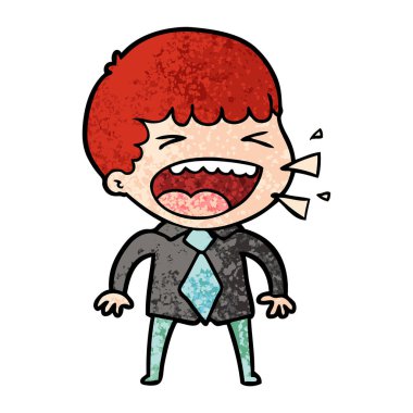 adam gülüyor karikatür vektör çizim