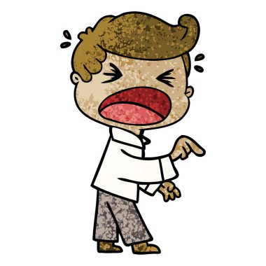 çizgi film bağıran adam işaret parmağı