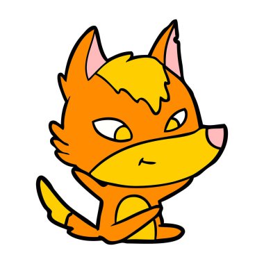 Tilki çizgi film karakteri vektör çizim