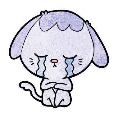 vektör çizim karikatür ağlayan köpek