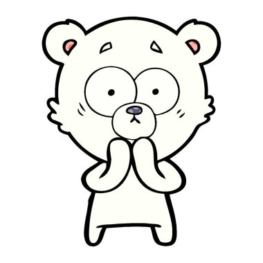 endişeli kutup ayısı çizgi film