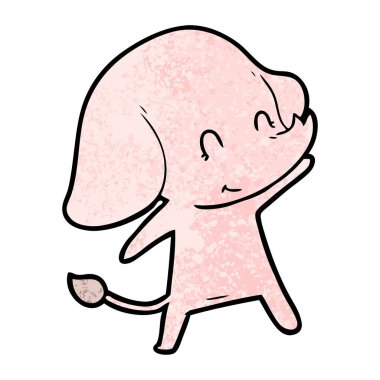 vektör çizim sevimli çizgi fil