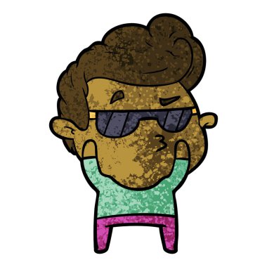 vektör çizim karikatür cool adam