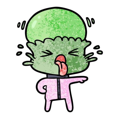 garip karikatür uzaylı işaret