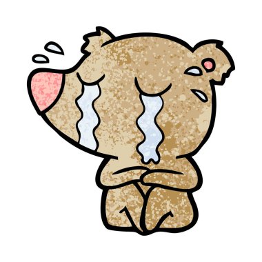 vektör çizim ayı ağlıyor çizgi film