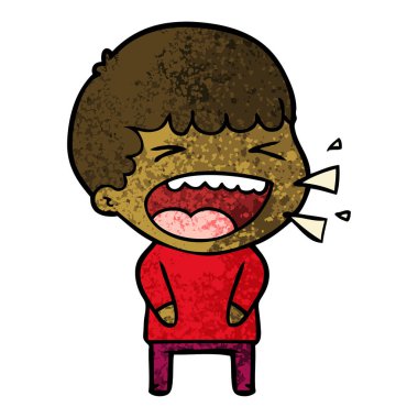 adam gülüyor karikatür vektör çizim