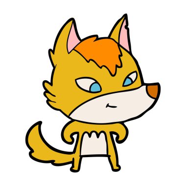 Tilki çizgi film karakteri vektör çizim