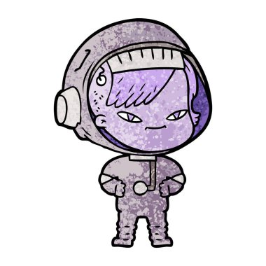 vektör çizim karikatür astronot kadın