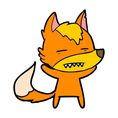 Tilki çizgi film karakteri vektör çizim