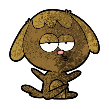 sıkılmış vektör çizim karikatür köpek