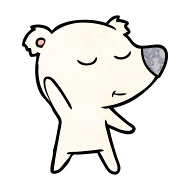 mutlu karikatür kutup ayısı