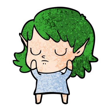 vektör çizim karikatür elf kızı