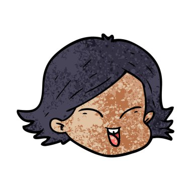 vektör çizim karikatür kadın yüzü