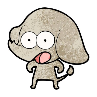 vektör çizim sevimli çizgi fil